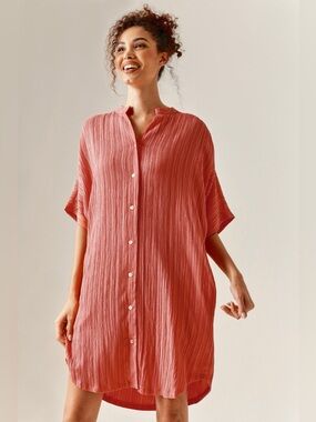 STARK cotton gauze shirt dress size S
